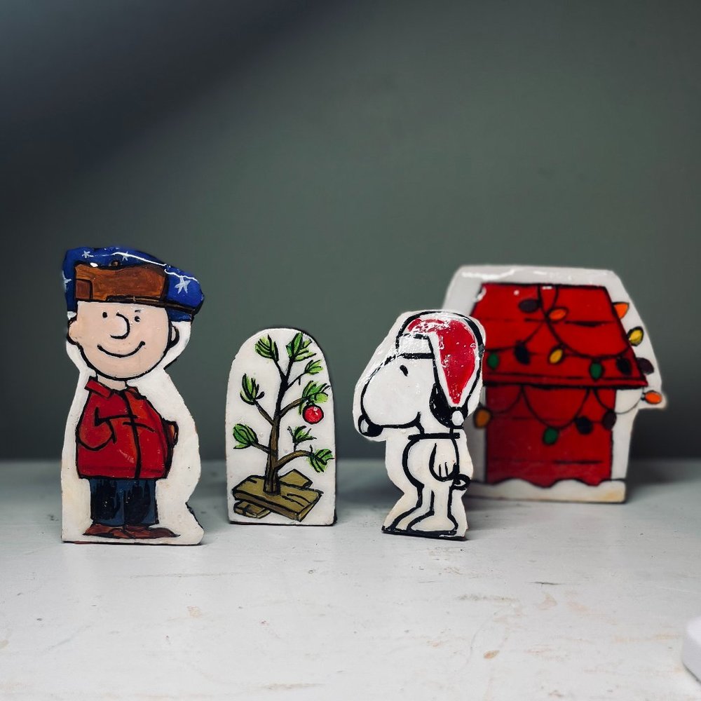 Handmade Charlie Brown Christmas 4 Pcs Set Peanuts